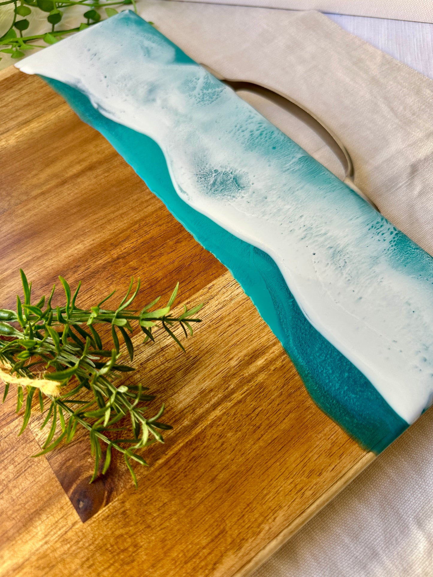 SERVING BOARD - XL teal green ocean board