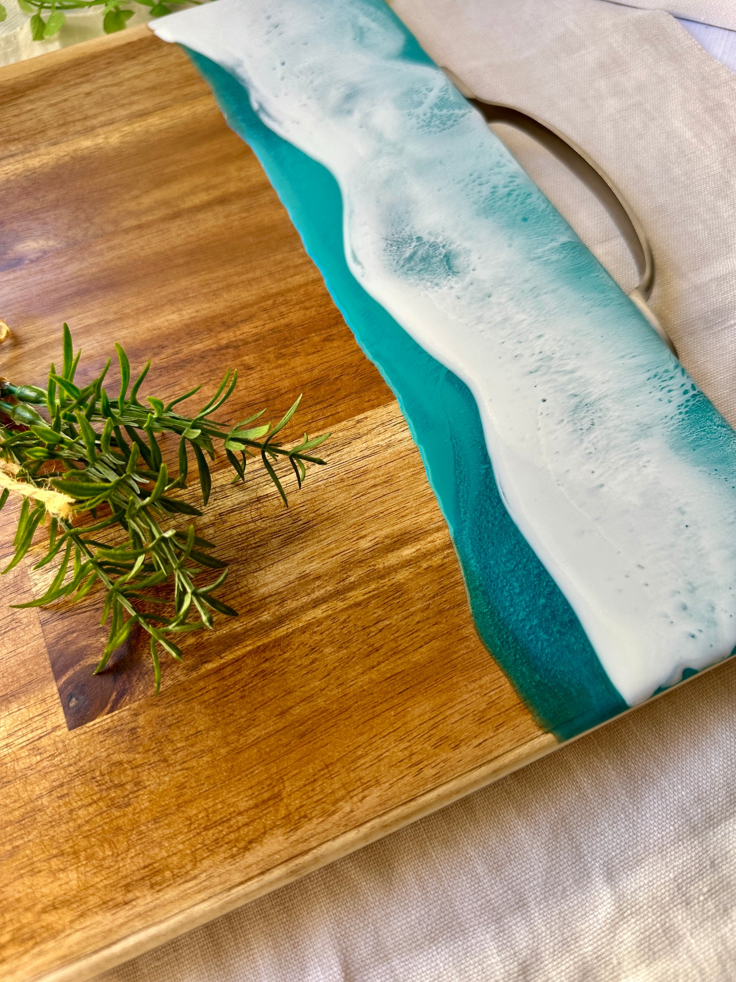 SERVING BOARD - XL teal green ocean board