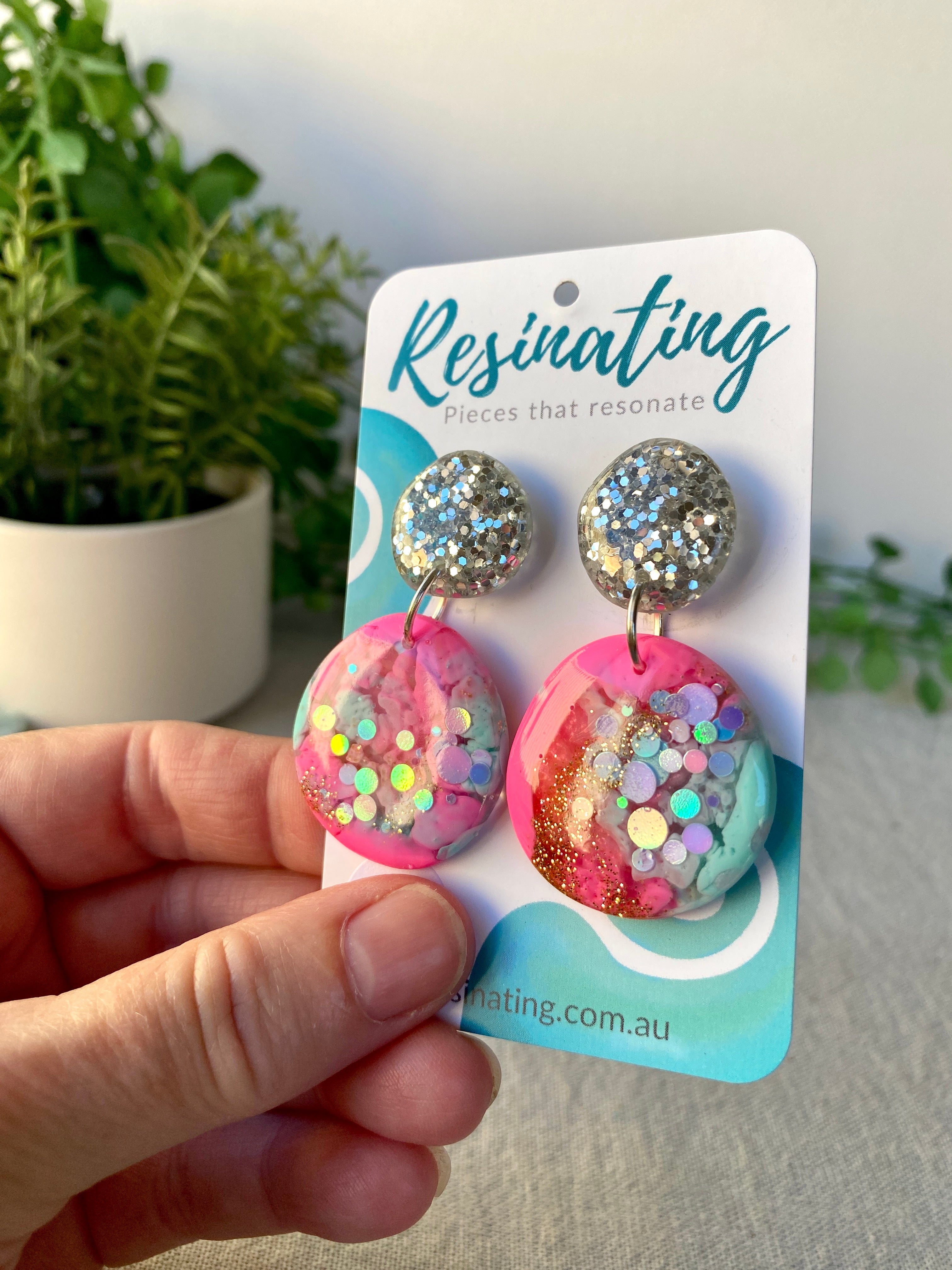 Resin dangle clearance earrings