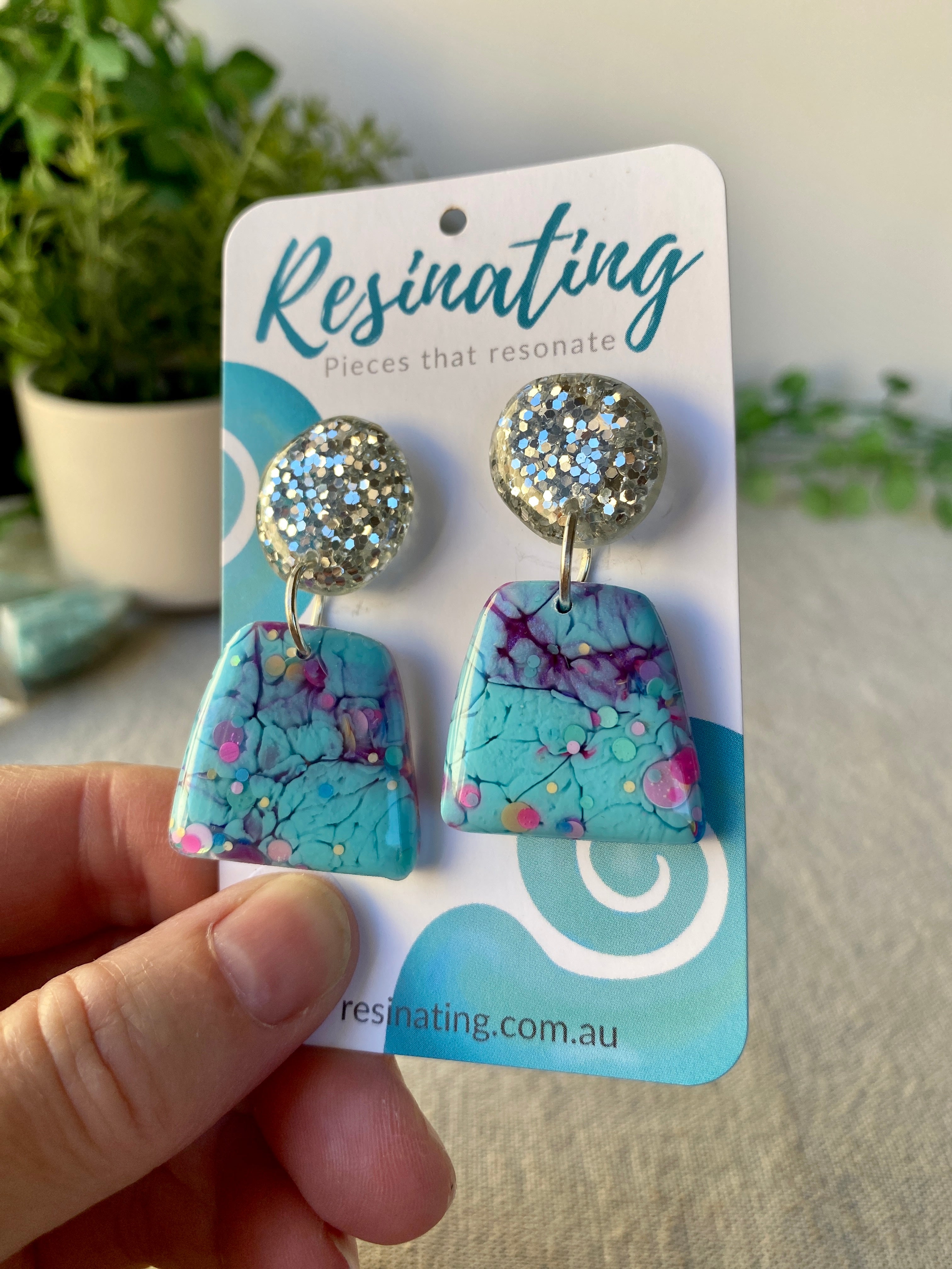 Aqua sale dangle earrings